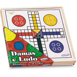 Jogo de Tabuleiro Dama e Ludo de Madeira Xalingo Ref: 6021.0