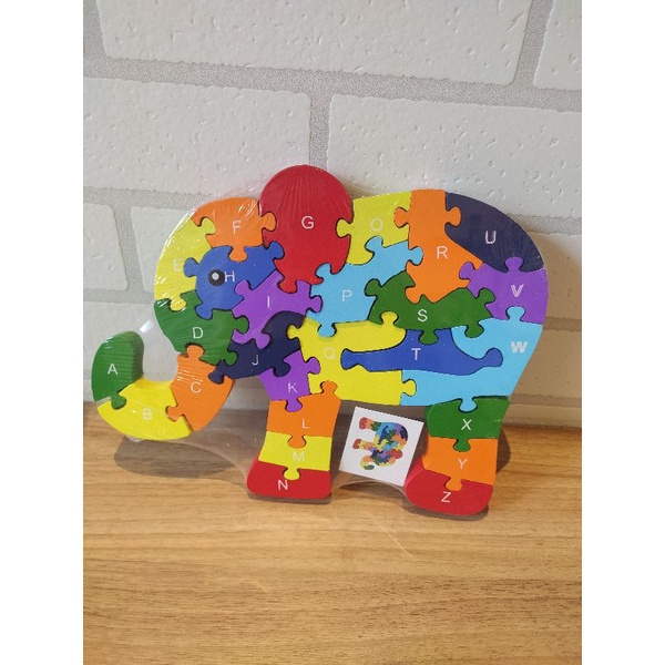 Quebra Cabeça Infantil Alfabetização e Letramento Elefante