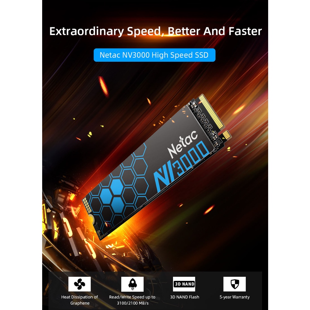 SSD Disco Sólido Interno Netac Nv3000 Ssd Nvme M2 500gb