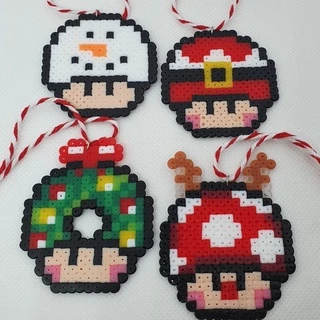 Pingentes de Natal | Mario Bros | Pixel art