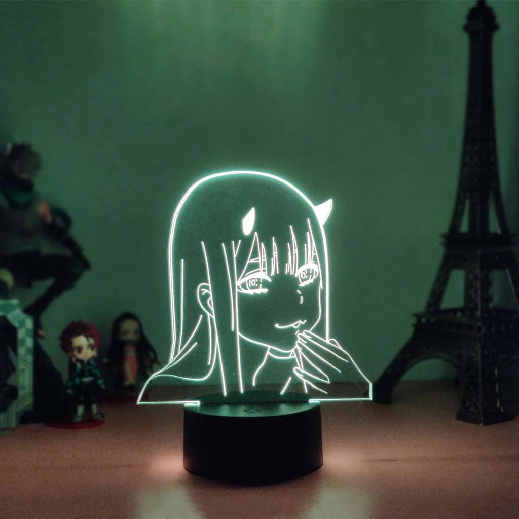 Anime Zero Two Figure Lâmpada Led Noturna Jagermeister