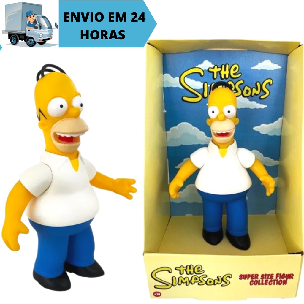 Boneco Homer Simpson Grande Articulável 23 cm Coleção Os Simpsons Origina