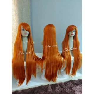 peruca, wig, ruiva, ruivo laranja, 1 metro, franja reta ou normal