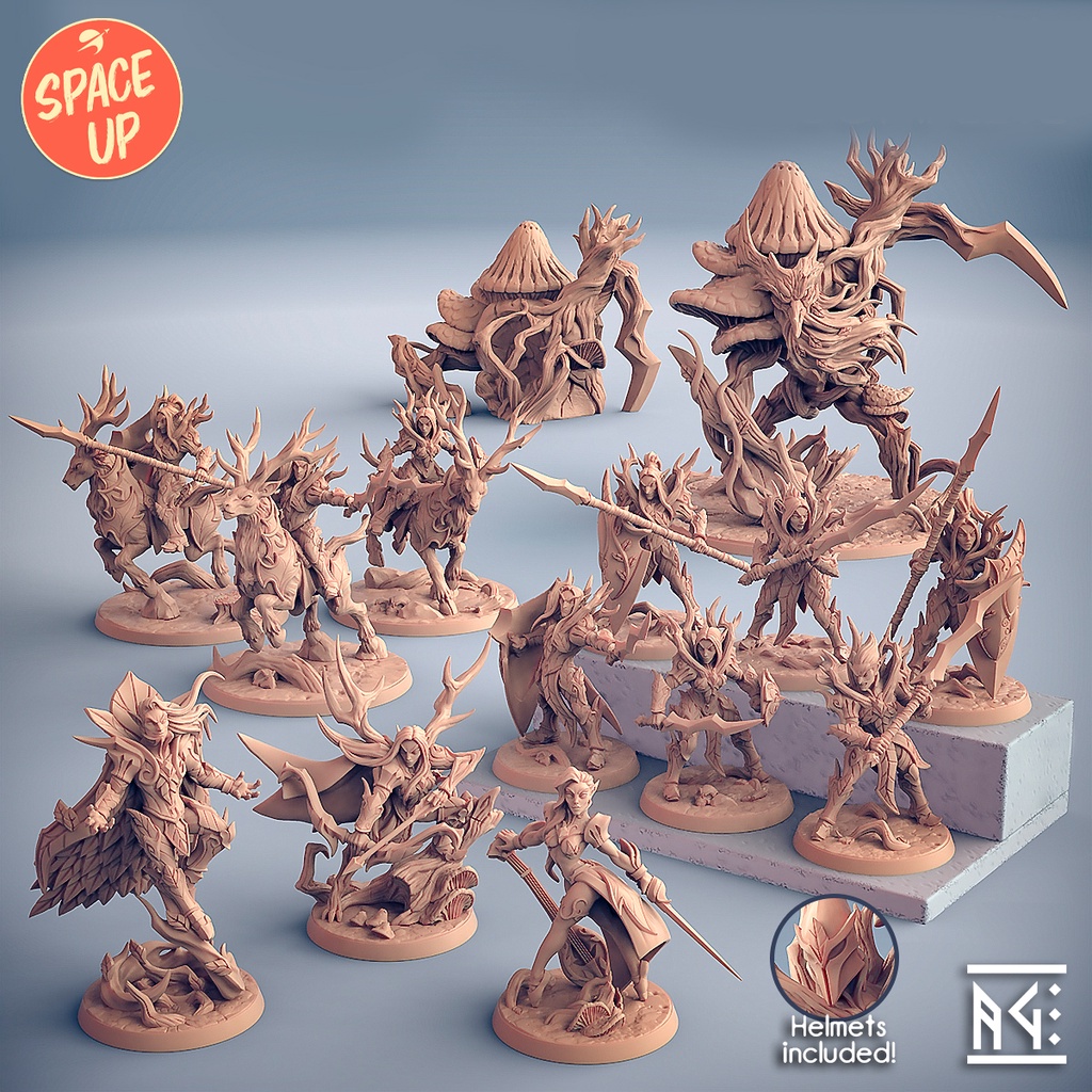 Miniaturas RPG Elfos da Floresta Guerreiros Magos Shamans e Ladinos Coleção Sylvan Knights- Artisan Guild - D&D Dungeons and Dragons