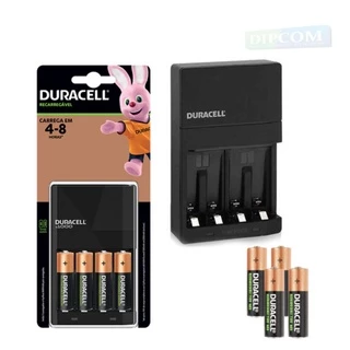 Carregador E Pilhas Recarregáveis - 4 Pilhas AA / AAA [Kit Com 4 Pilhas Recarregáveis e Carregador]