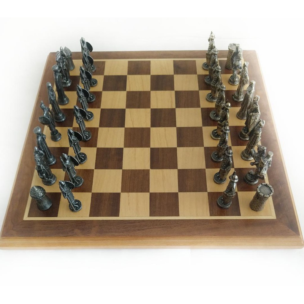 Tabuleiro para jogo de xadrez, madeira nobre em dois to
