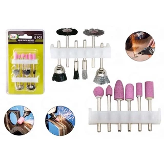 Kit Jogo De Pontas Montadas Com Escovas 12 Pçs 1/8Pol. Para Micro Retífica Profissional em Oferta na Shopee