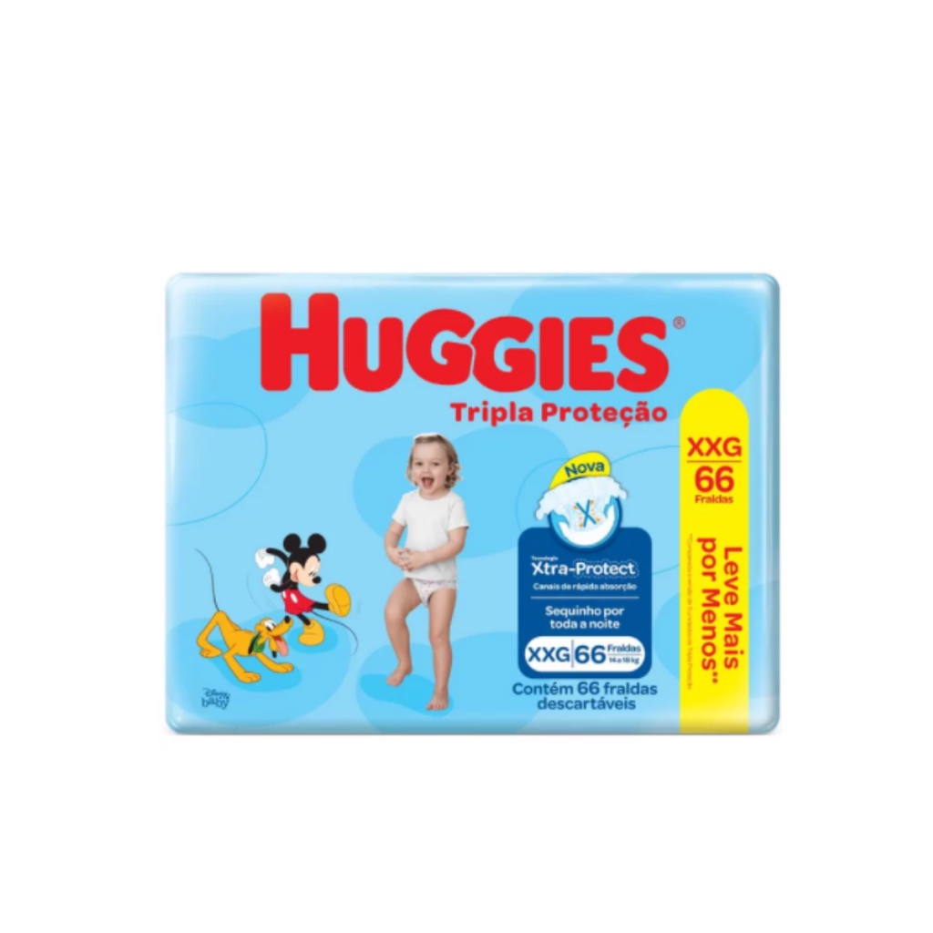 Fralda Huggies HYPER XXG C/66 unidades Shopee Brasil