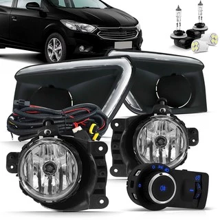 Kit Farol De Milha Prisma e Onix 18 19 2018 2019 Com Moldura Daylight DRL Suns Originais