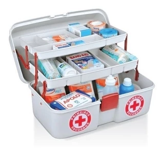 Caixa Organizadora Medicamentos Emergência Kit Primeiros Socorros Mala Remédios Maleta