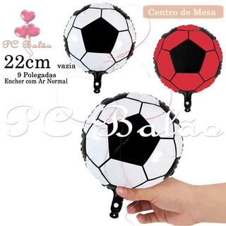 Kit 9 Balão Metalizado BOLA DE FUTEBOL Centro de Mesa 22cm 9 Polegadas