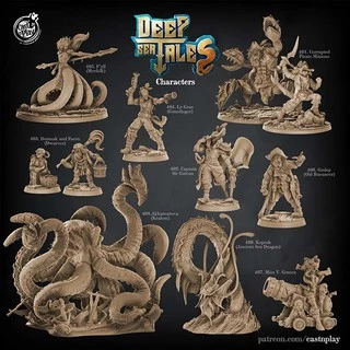 Kit Miniaturas Cast N Play Deep Sea Tales Agosto 2021 Rpg Dungeons and Dragons Dnd