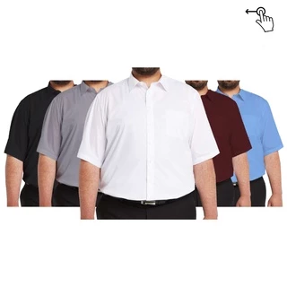 Kit 5 Camiseta Social Extra Grande Manga Curta Camisa Social Plus Size Camisa Masculina Social Extra GG Blusa Social Plus Size Esporte Fino