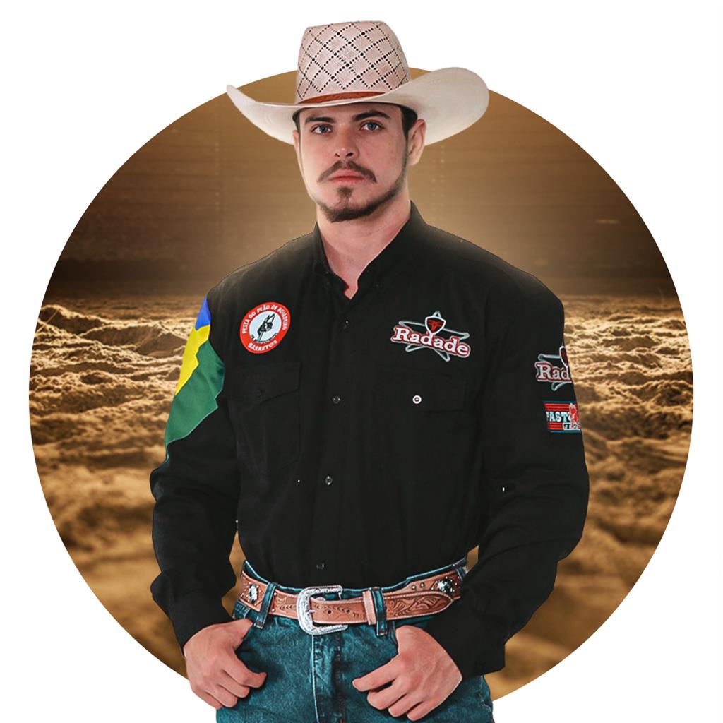 Camisao country radade masculina bordada barretos peao algodao