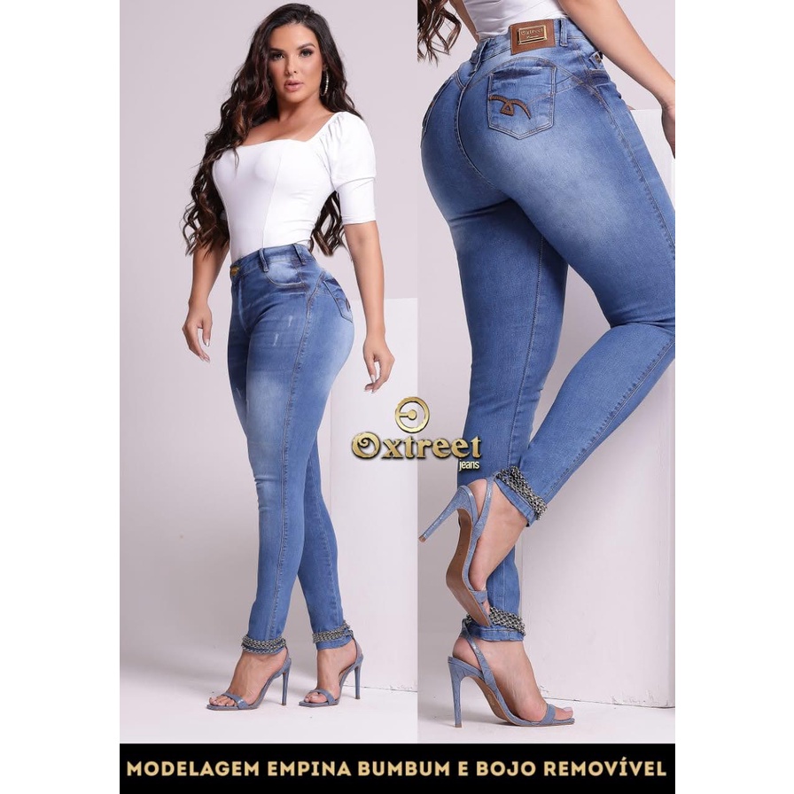 Calça Jeans Oxtreet Estilo Pitbull Levanta Bumbum Com Bojo