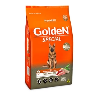 Ração Golden Special Cães Adultos Frango e Carne - 20Kg