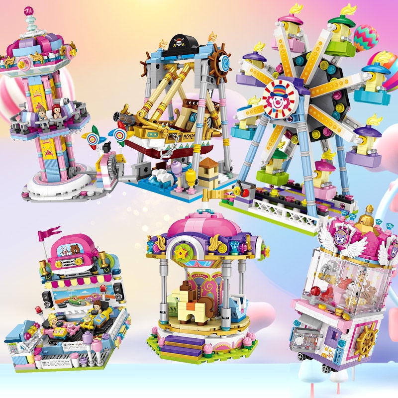 Loz1717 bloco de construção compatível mini playground série DIY navio ...