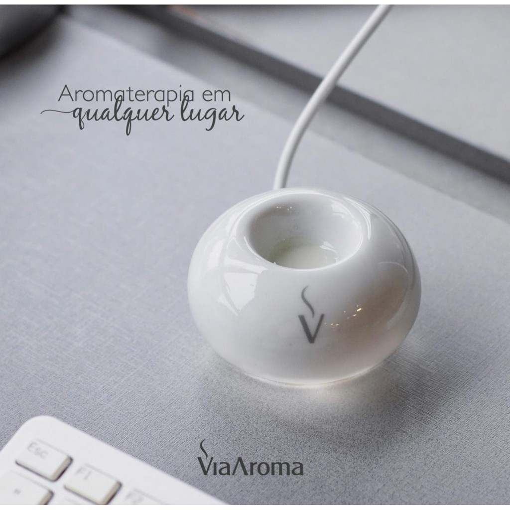 Difusor Aromatizador de ambiente elétrico Porcelana USB Via Aroma