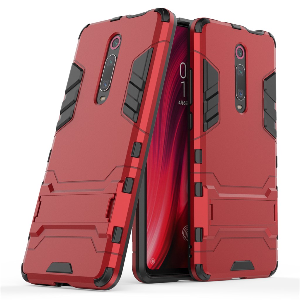 HONLEN Custodia per Xiaomi MI 9T / MI 9T Pro (6.39 Inches), Cover Morbida in Silicone TPU, Design del Telaio Galvanico - Rosso