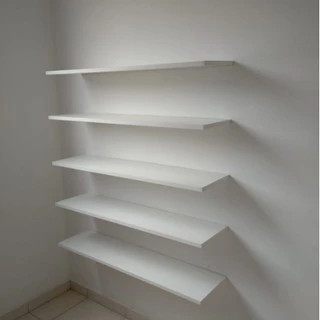 Kit 4 Prateleiras retas Branca com Suporte invisível decoração sala quarto