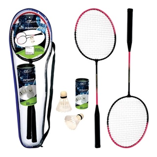 Kit Badminton / Frescobol 2 Raquetes e Peteca
