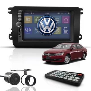 Kit Central Multimídia Mp5 2 Din Bt Espelha Dvd Câm Passat