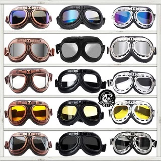 Musion Óculos Moto Retro de Piloto Óculos Motociclista Óculos Clássicos Vintage para Capacete Adequados para Motonetas, ATV e Motocross