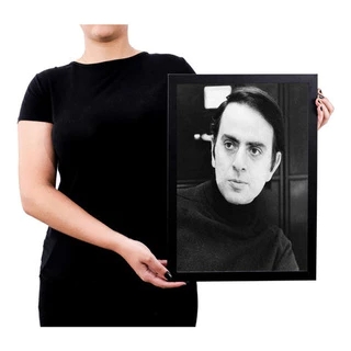 Quadro Poster Com Moldura Cientista Carl Sagan P7965