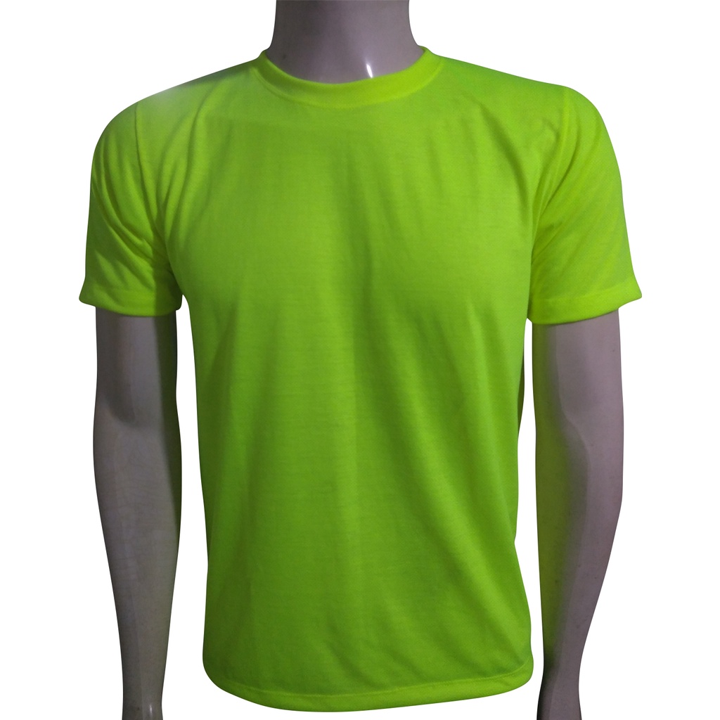 Camiseta Verde Fluorescente Lisa Sem Estampa 100 Poli ster Anti