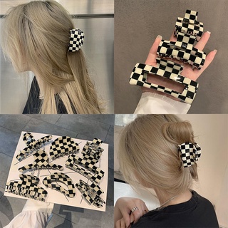 Em promoção! A Moda Xadrez Elástico De Cabelo Scrunchies Para As