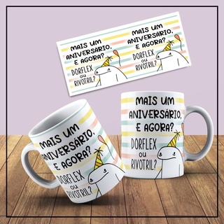 Caneca Flork Meme Aniversário Dorflex Ou Rivrotril