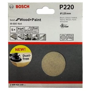 Disco de Lixa Tipo Tela 5 POL Grana 220 com 5 Unidades P220 BOSCH