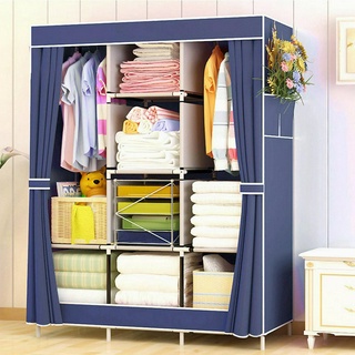 Guarda Roupa Dobrável Organizador De Roupa Azul 88130b
