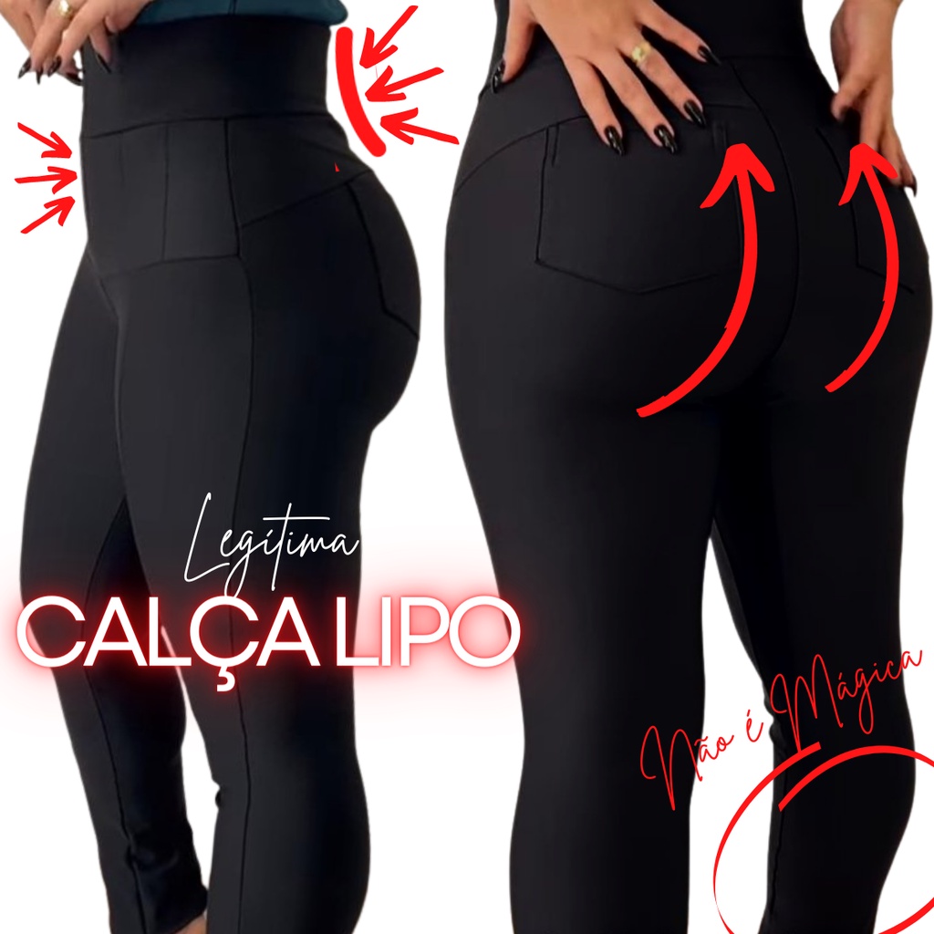 Calça Super Lipo com Cinta Montaria Cintura Alta Diluxo com