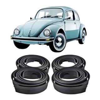 KIT Borracha Chassis Galão Debrum Paralama Fusca Todos Preto