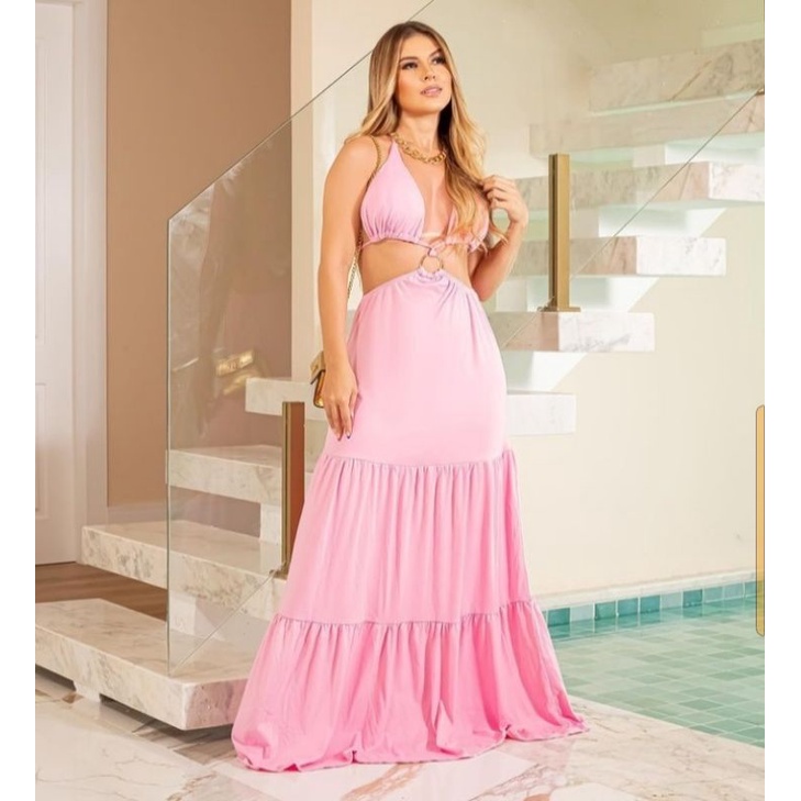 Vestido para cha 2024 de bebe rosa