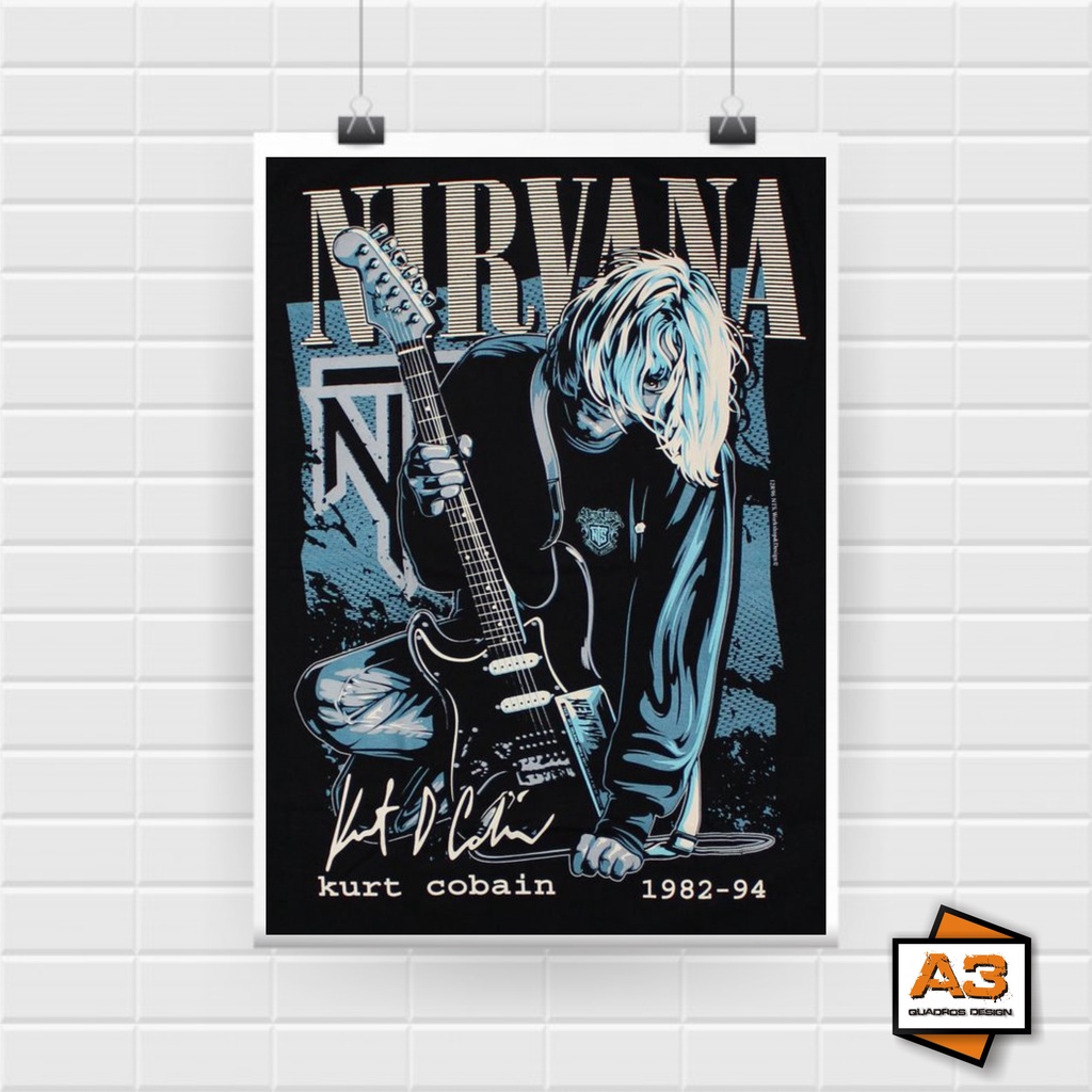 Poster Decorativo Nirvana Banda Kurt Cobain A4 (21cm x 30cm) | Shopee ...