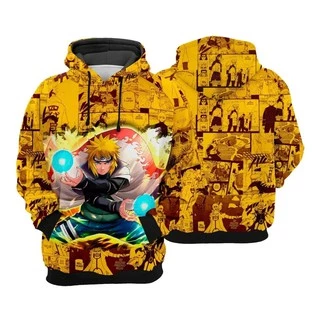 Moletom Naruto Quarto Hokage Minato Aldeia Konoha Anime Mangá 3d Promoção