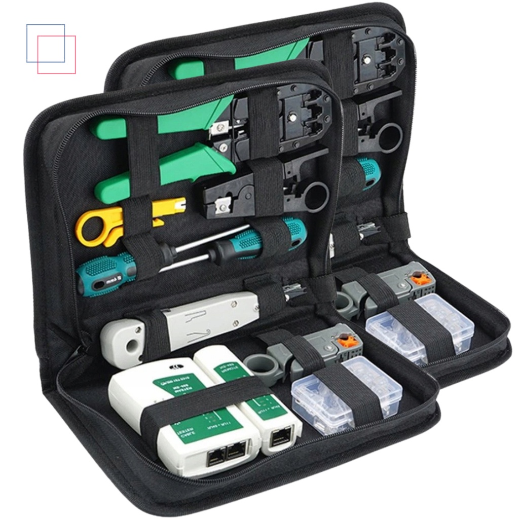 Kit Ferramentas de Rede Informática Testador Cabo Rede Alicate Crimpar ...
