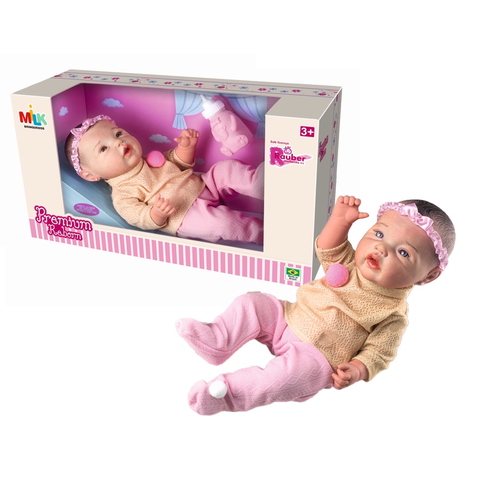 Boneca reborn brinquedos boneca bebê reborn barata com prendedor de chupeta  mamadeira fralda descartavel ED1 brinquedos