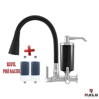 Torneira Cozinha Parede Filtro Jato Duplo Cone Flexível Safira Copo Color C-66 Cdg. 2172