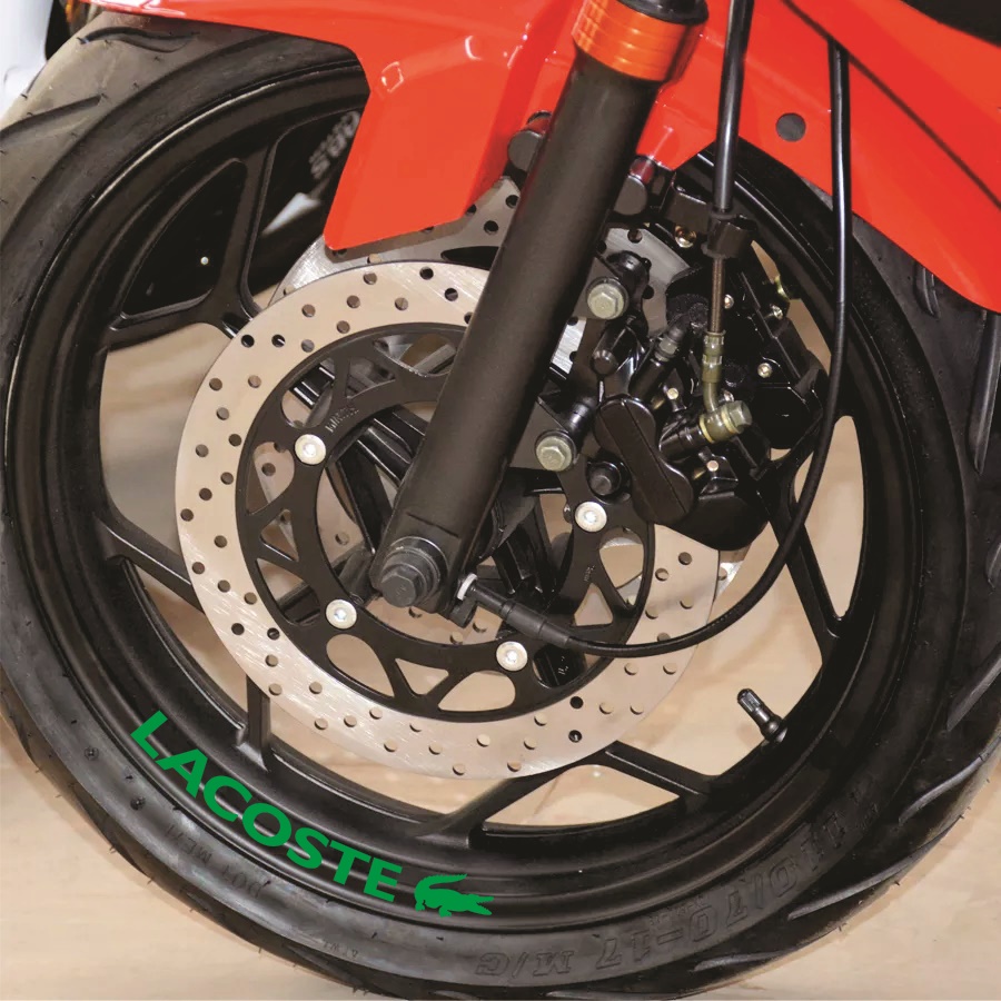 Kit Com 8 Adesivos Grande Lacoste Jacaré Roda De Liga 28 X 3,3 Cm