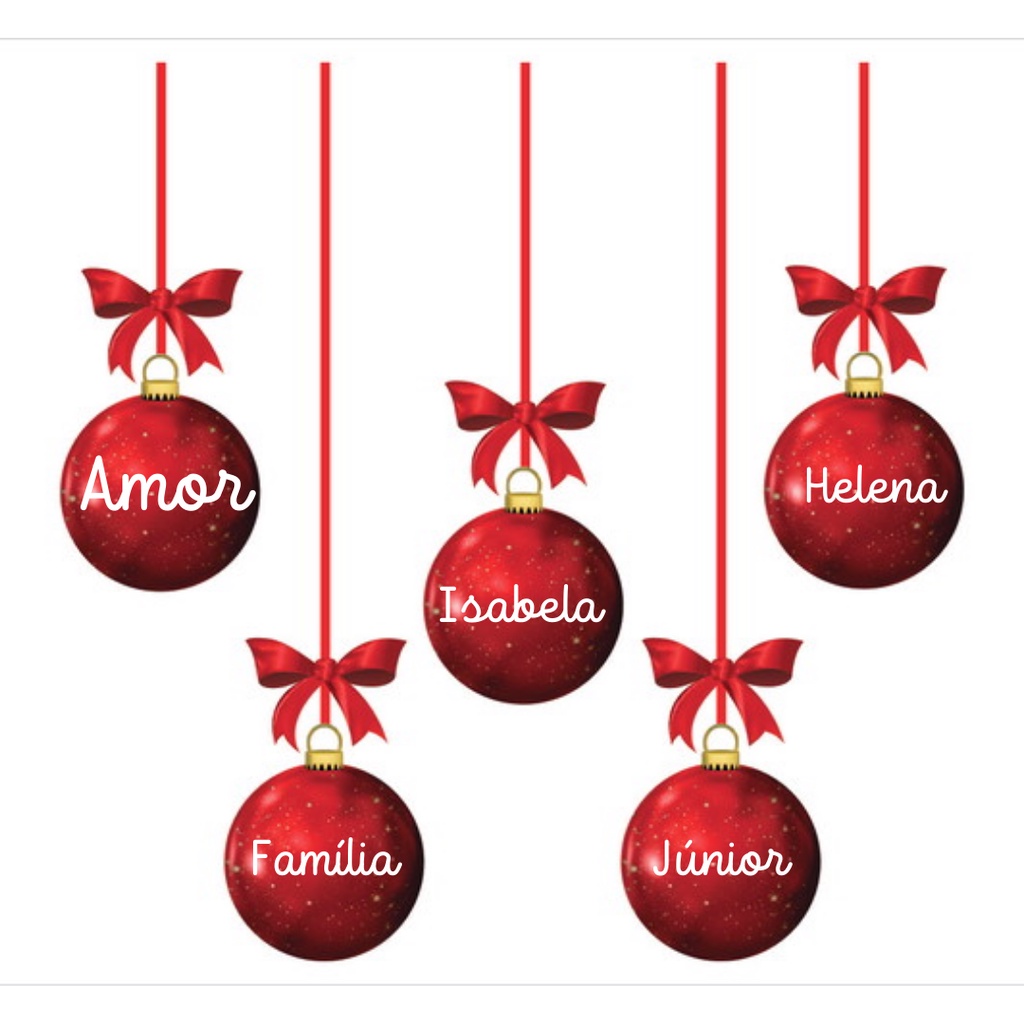 10 Adesivos decorativo para bolas de natal árvore em vinil - escolha a ...