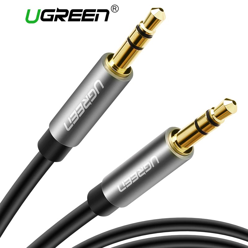 Ugreen 3.5MM AUX Cabo De Áudio Conector Fone De Ouvido/Telefone/Pad/Acoustic/Laptop/PC/Computer/Carro (Redondo)