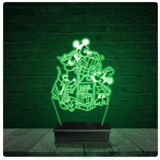 Luminária Abajur Acrílico Led - Disney Pateta Mickey