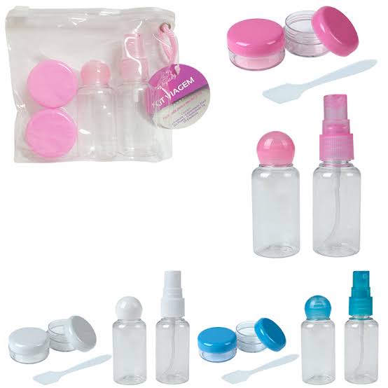 Kit Viagem Bolsa Cosmetico 5 Peças 70ml