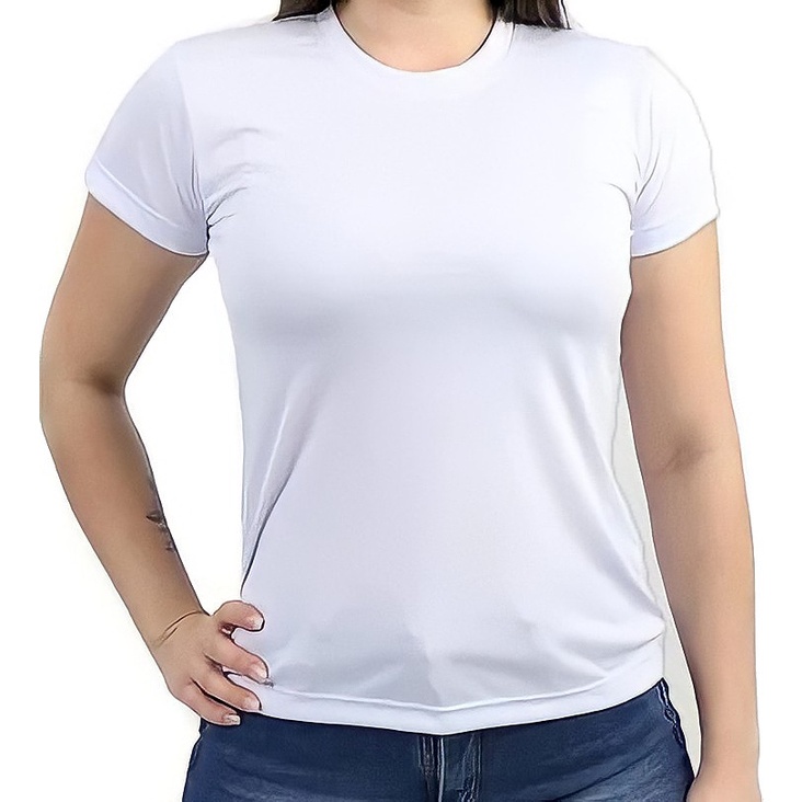 Camiseta Feminina Basica Camisa Lisa Blusa Branca Shopee Brasil