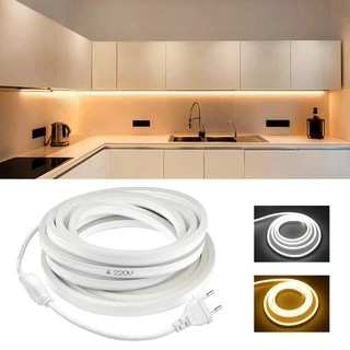 Welpur LED Neon Strip Lights Waterproof 220V 8mm Vem Com Um Plugue Para Decoração De Quartos 30M/20M/10Mkitchen light