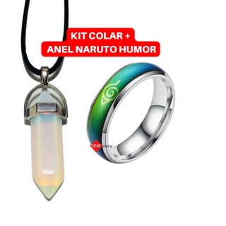 Kit Anel Naruto Humor e Colar Pedra da Lua