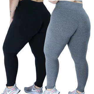 Kit 2 Calça Legging Cintura Alta Modelo Empina Bumbum Modeladora 34 ao 60